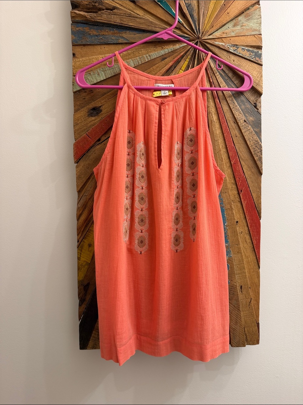 Banana Republic x Milly Collection Coral Embroidered Tank Top M